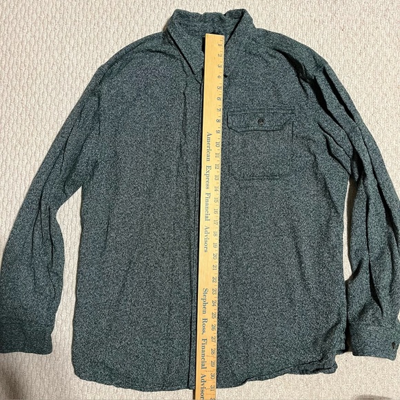 Prana Textured Long Sleeve Button Up Green 100% Organic Cotton Mens XX Large - Picture 10 of 11